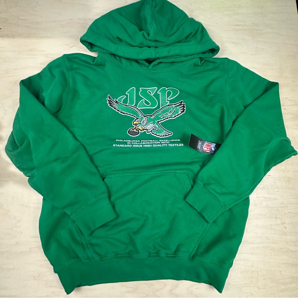 Men's JSP Philadelphia Eagles Kelly Green Throwback Pullover Hoodie
